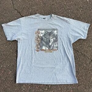 Vintage Grey Harley Davidson with wolf graphic Size XL